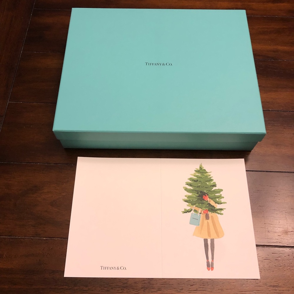 Set of 8 Tiffany Christmas Cards - Girl with Tree - Picture 8 of 9